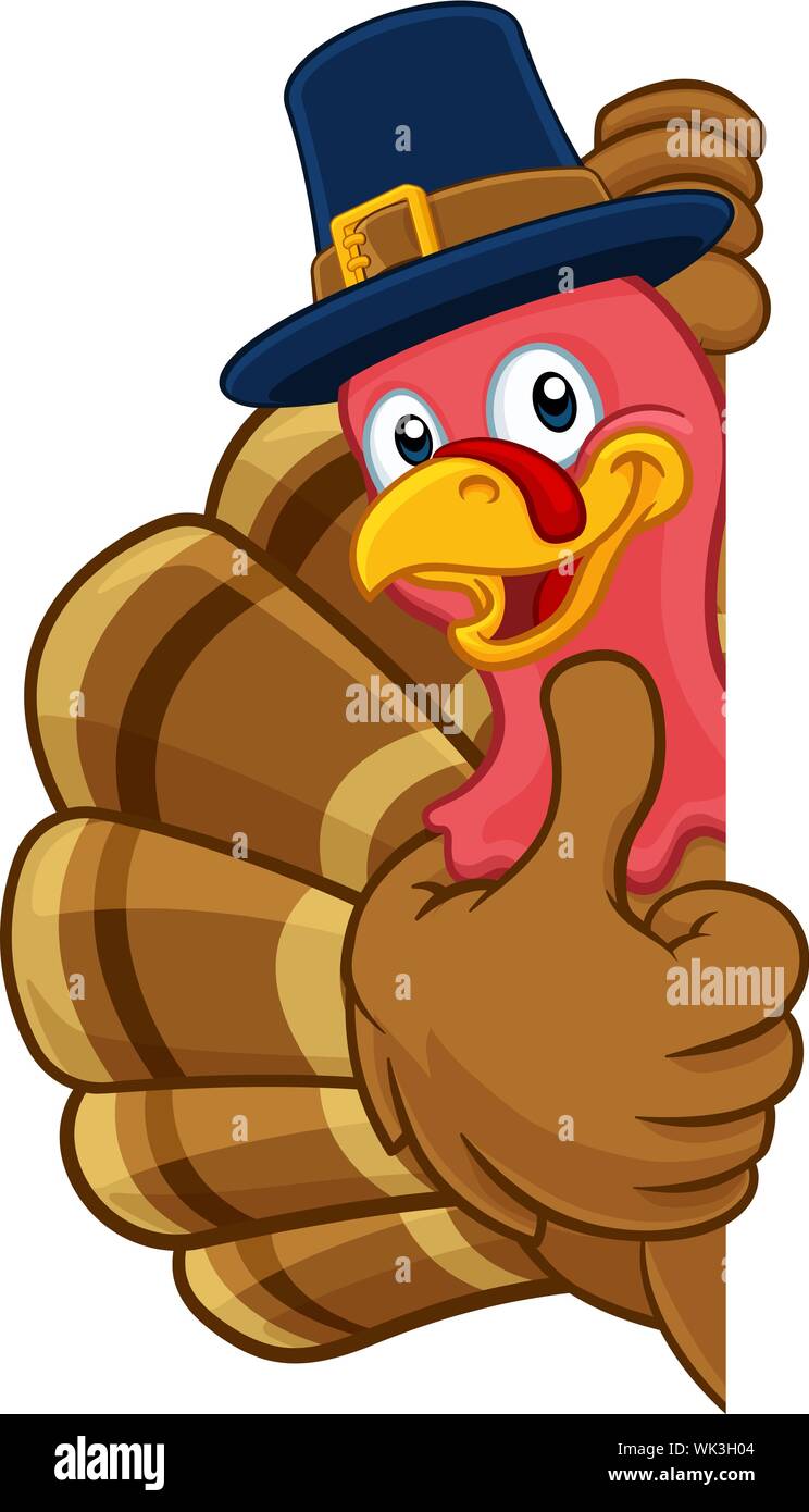 Thanksgiving Turquie Pilgrim Hat Personnage Illustration de Vecteur