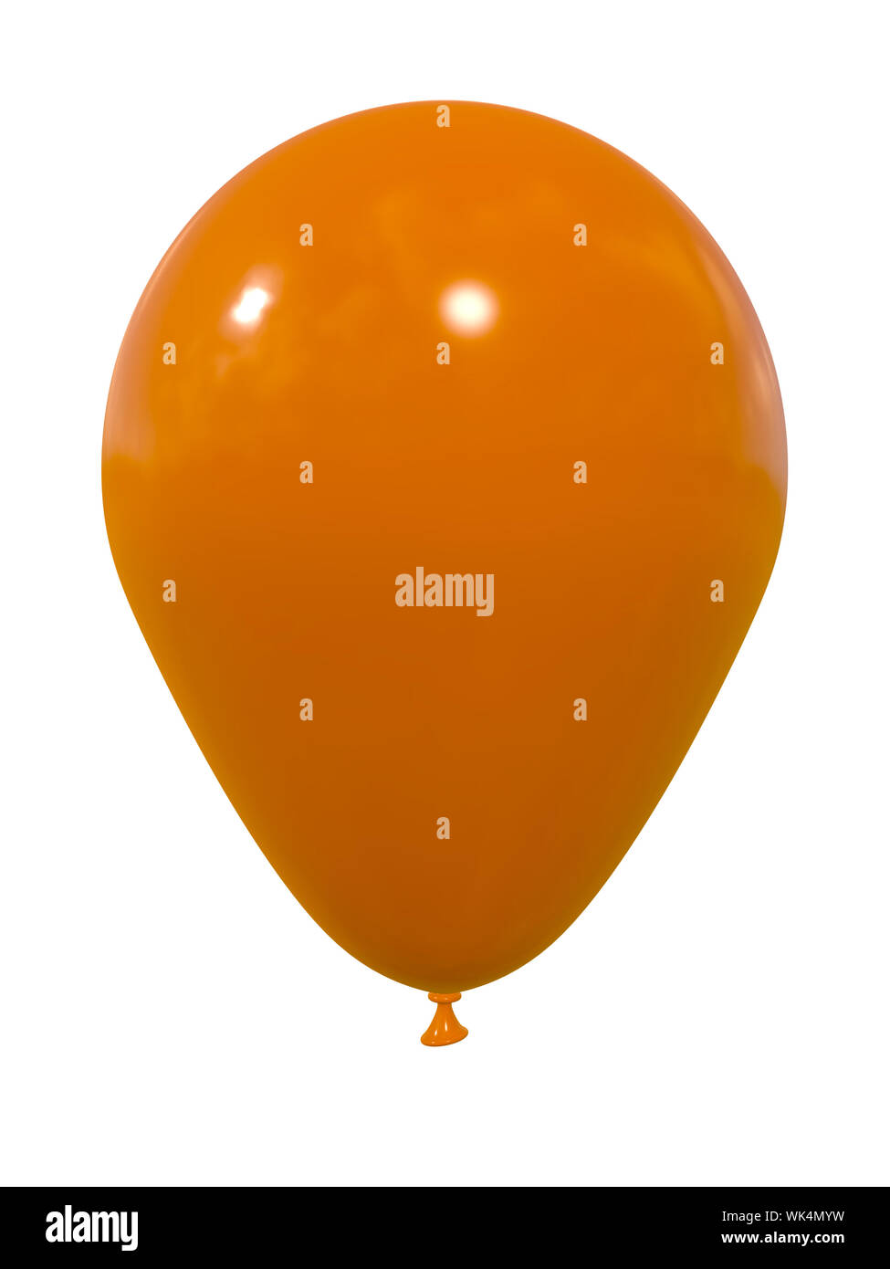 Parti coloré orange ballon isolé sur blanc. 3D illustration Banque D'Images