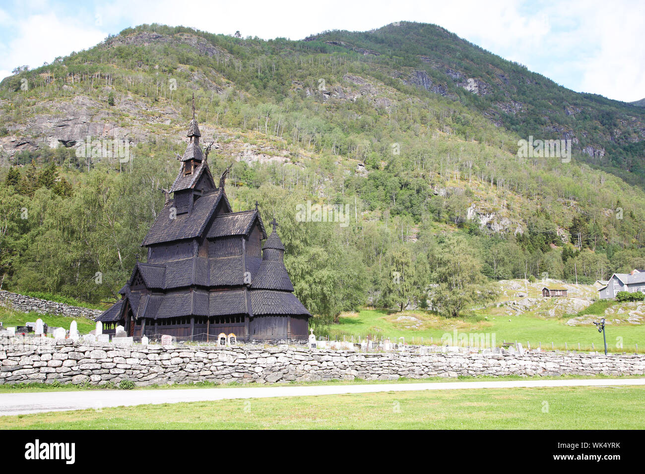 Borgund ancienne stavkirke de Norvège. Une ancienne église en bois près de 900 ans. Banque D'Images