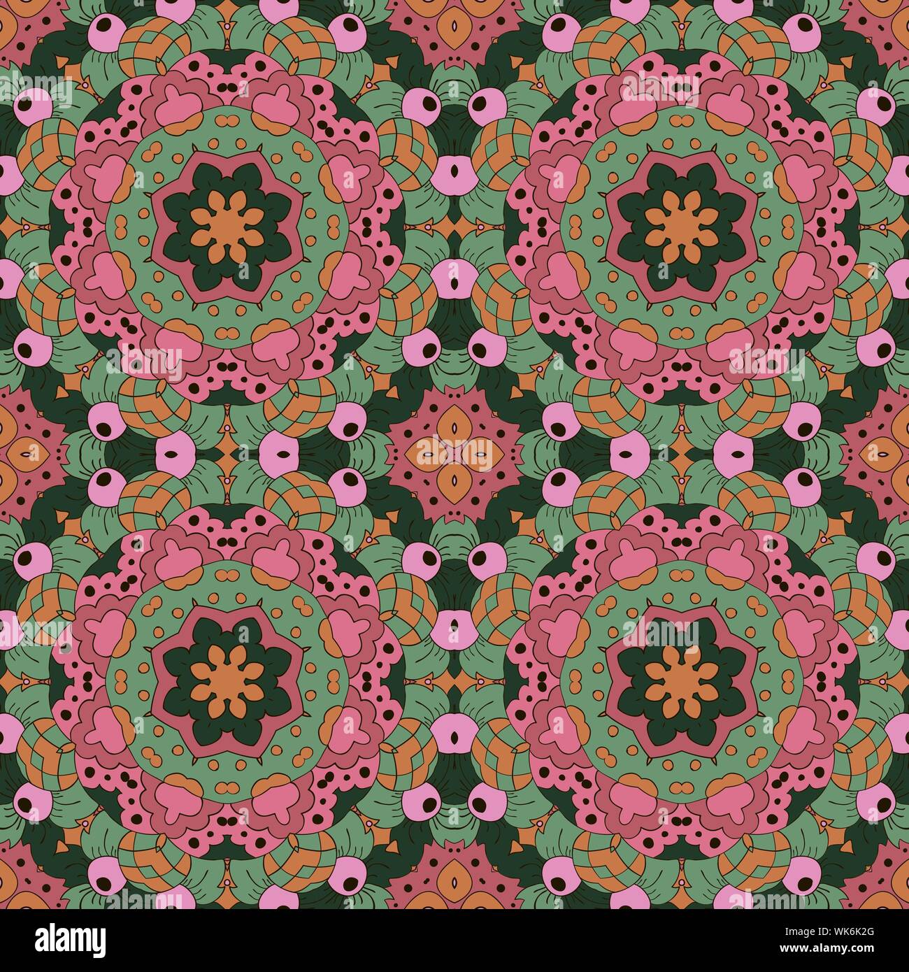 Mandala. Zentangl seamless ornament. Vous pourrez vous détendre. La méditation. Pink Illustration de Vecteur