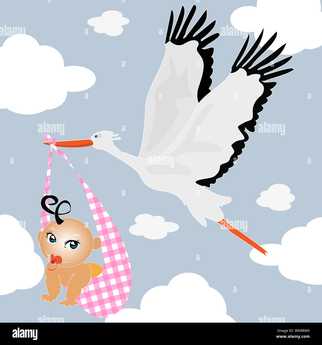 Arriere Plan Cigogne Livraison Bebe Garcon Photo Stock Alamy