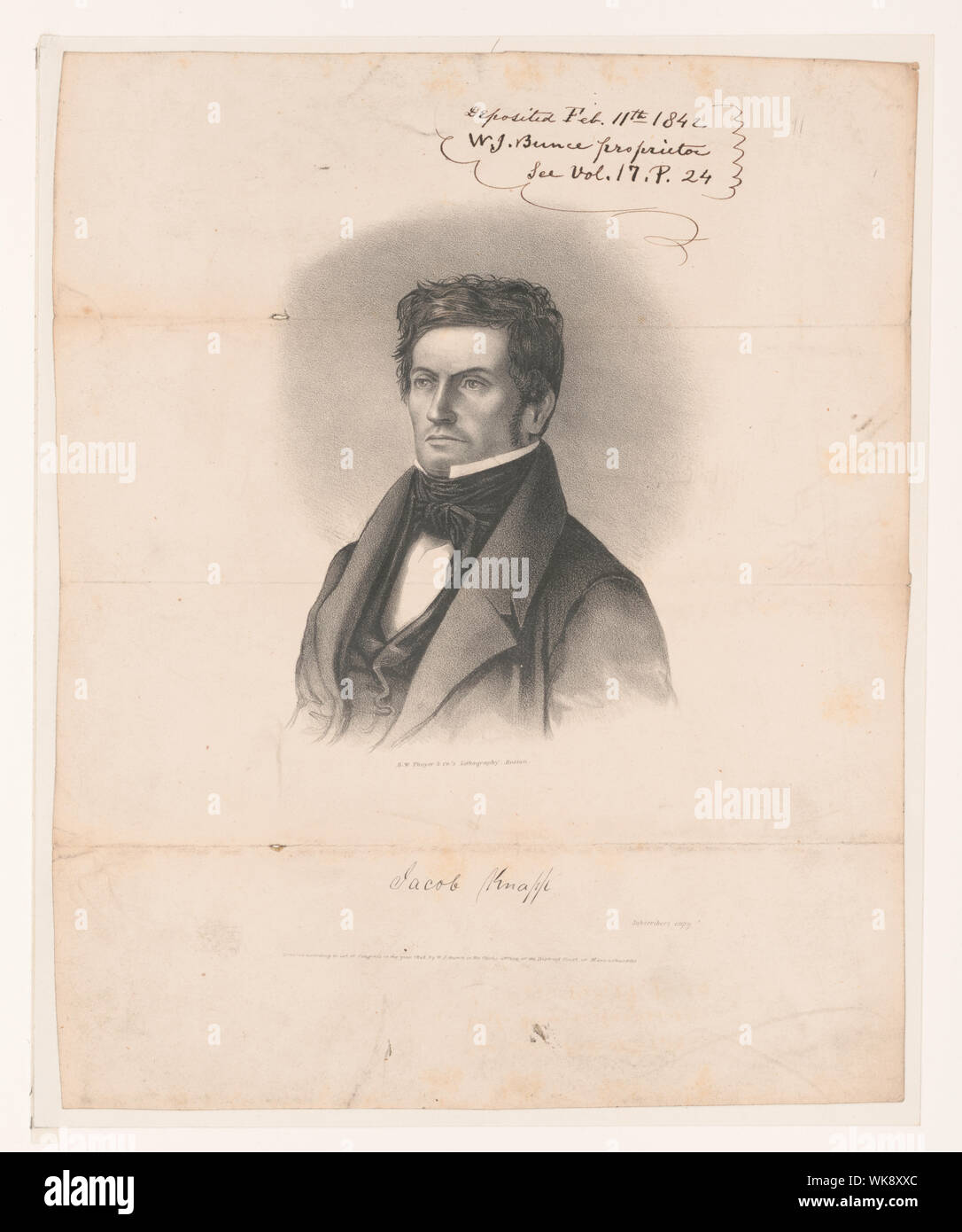 Jacob Knapp / B.W. Thayer & Co. pour la lithographie, Boston. Banque D'Images
