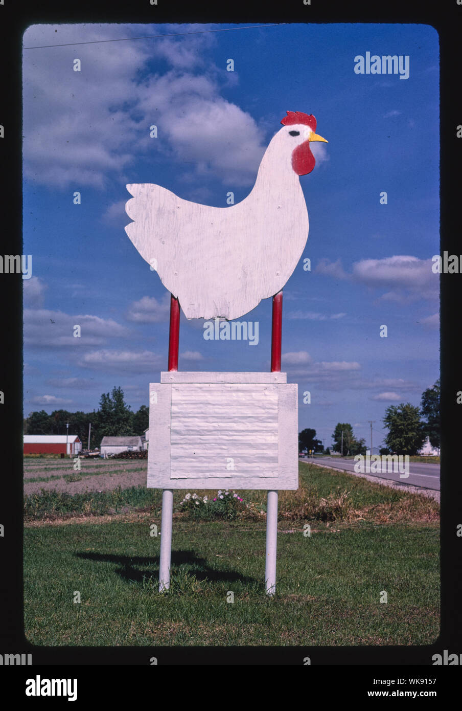 Jacoby et fils signe de poulet, Wisner, Michigan Banque D'Images