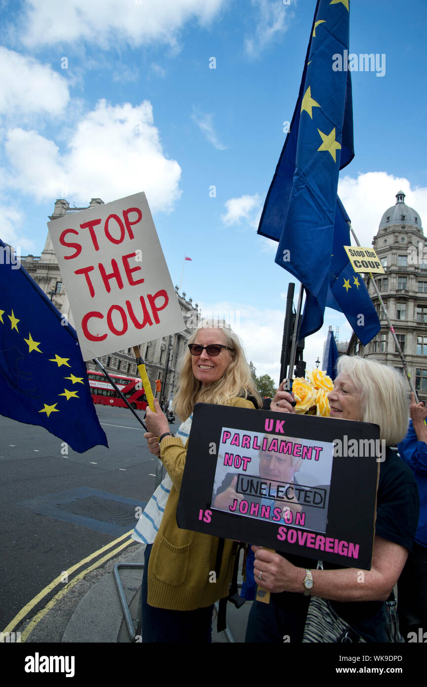 Manifestation à la place du Parlement. Les partisans de l'UE demeurent ; avec des roses jaunes pour montrer mon soutien pour les citoyens de l'UE vivant en Royaume-Uni Banque D'Images