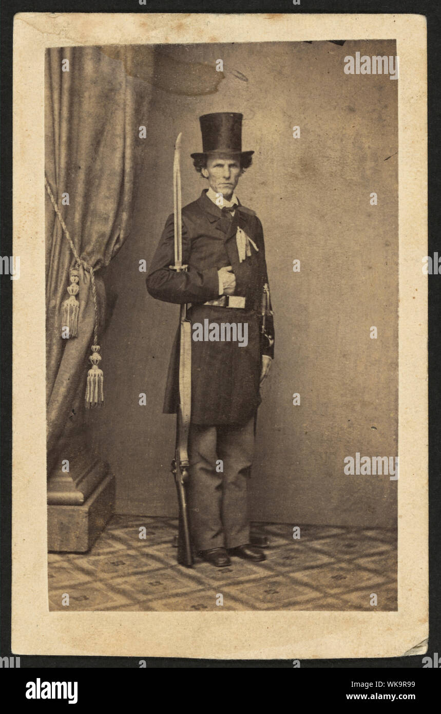 James Henry Lane (1814-1866), homme politique et chef de l'Etat libre du Kansas, portrait en pied, à canon / de négatif photographique, de Brady's National Portrait Gallery Banque D'Images