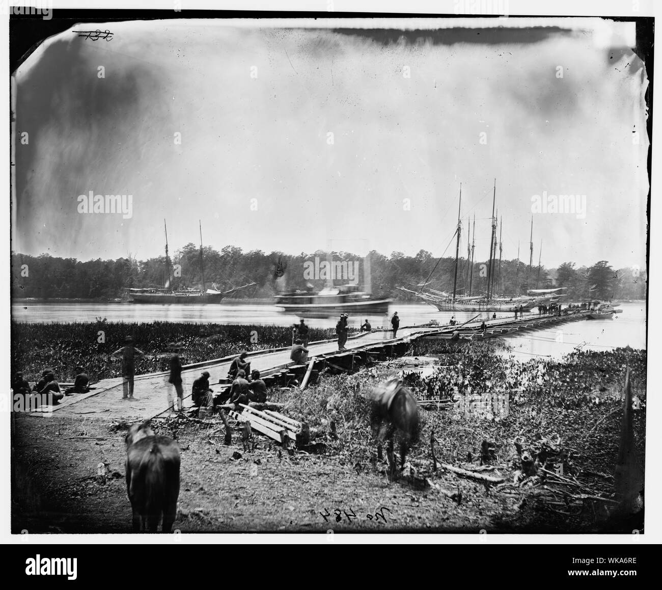 James River, Va. ponton Résumé : Guerre civile sélectionné des photographies, 1861-1865 Banque D'Images