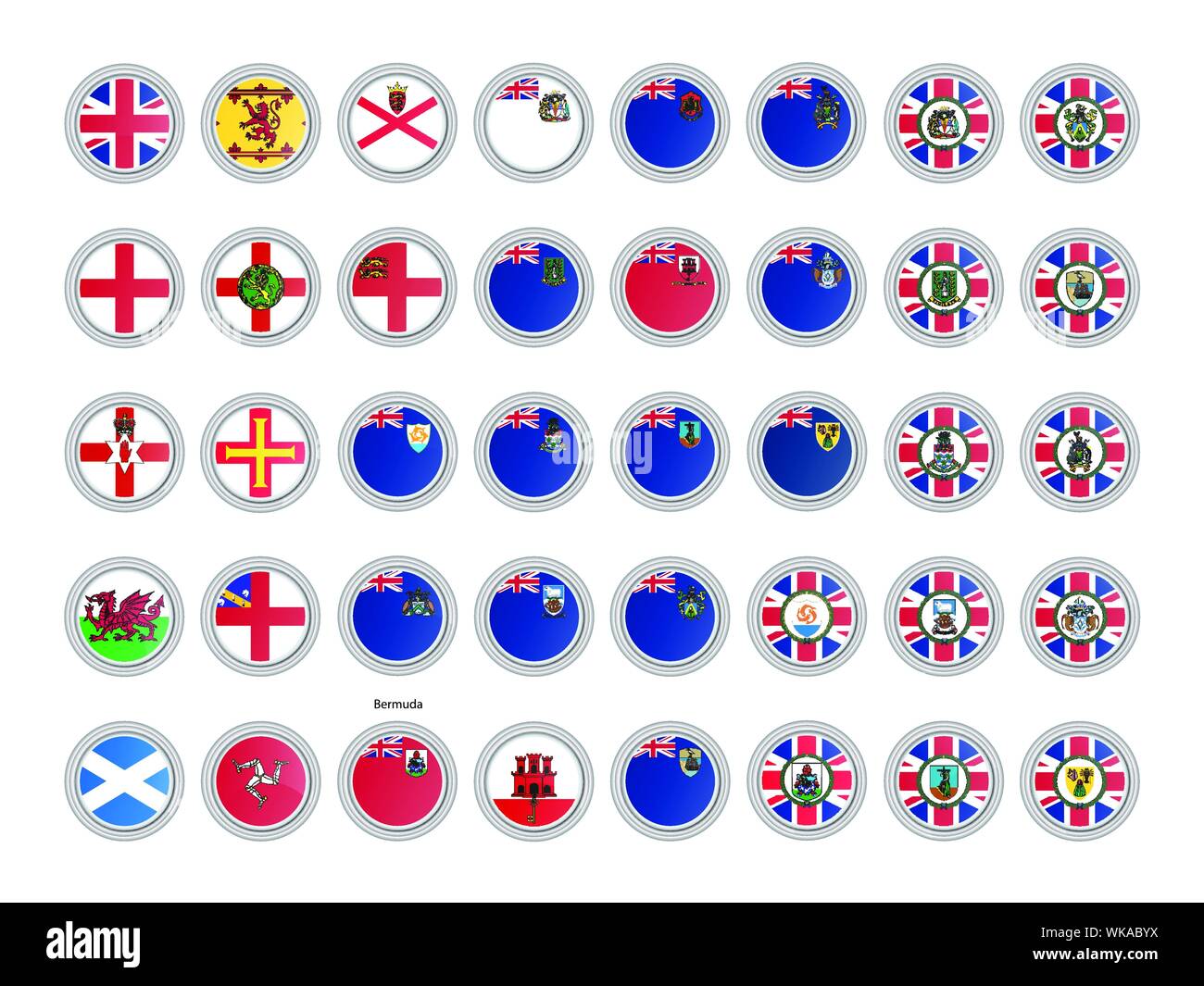 Ensemble d'icônes vectorielles. Drapeaux du Royaume-Uni. Illustration de Vecteur