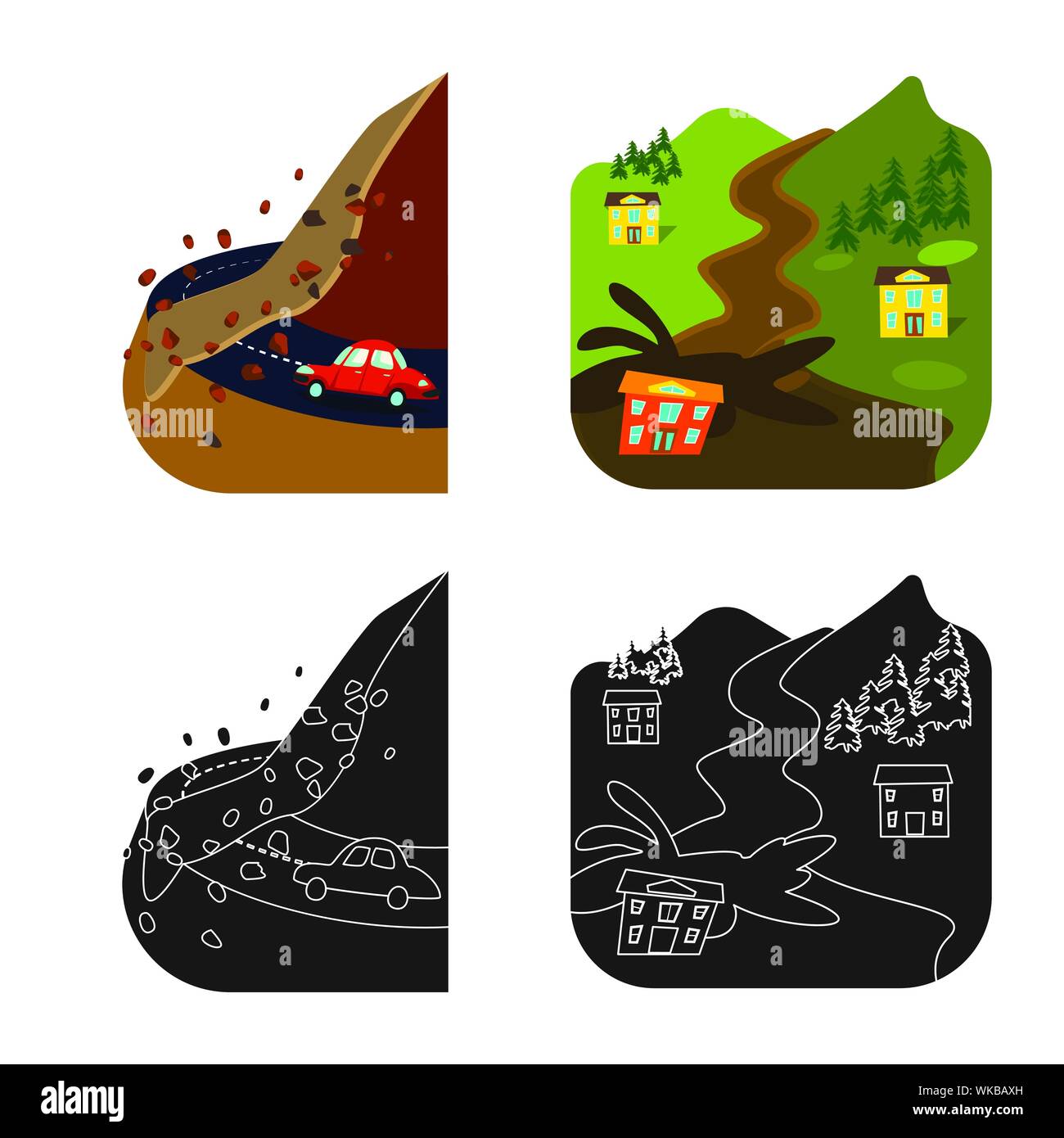 Objet isolé de la météo et de l'icône de détresse. Collection de l'icône météo et crash vector pour stock. Illustration de Vecteur