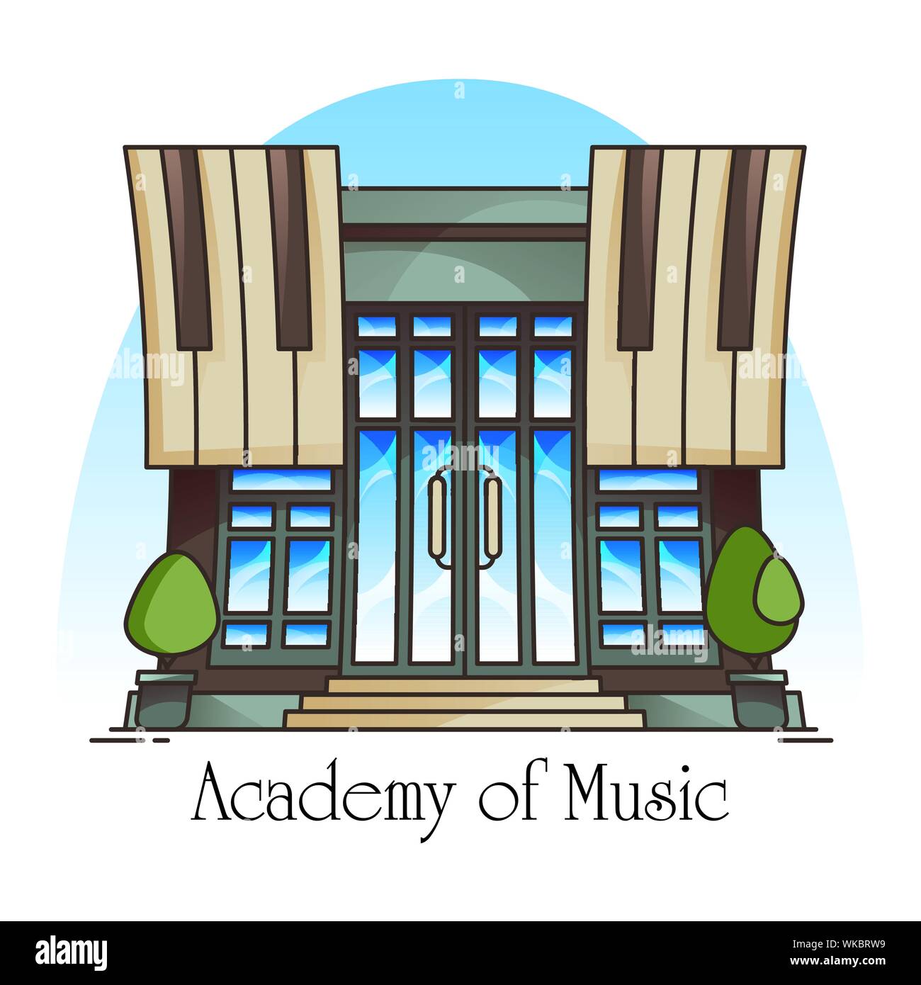 L'académie de musique ou des conservatoires Illustration de Vecteur