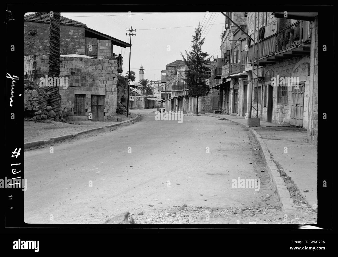 Jénine. En vertu déserte 22 heures de couvre-feu, le 1 mai, 1938 Banque D'Images