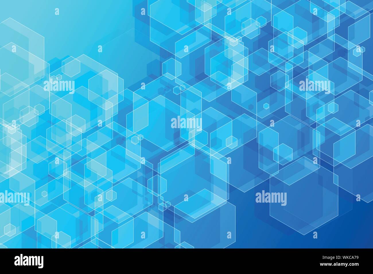 Abstract hexagone blanc sur fond bleu. Utiliser pour imprimer des affiches, illustrations, conception de modèles vectoriels EPS10 illustration. Illustration de Vecteur