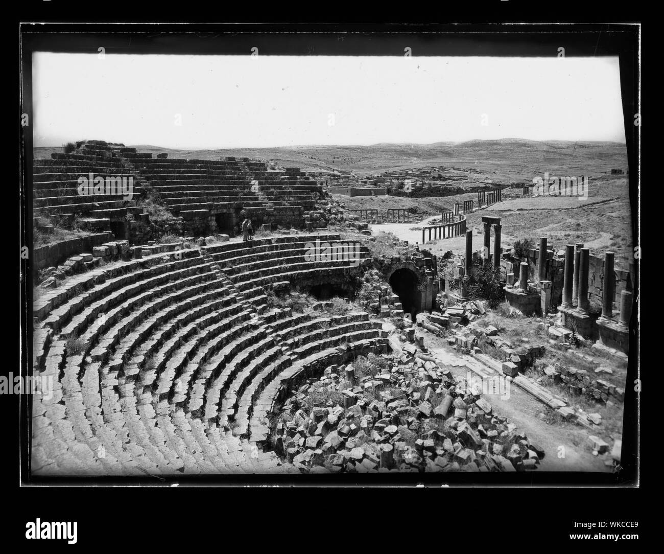 Jerash. Théâtre forum et du sud Banque D'Images