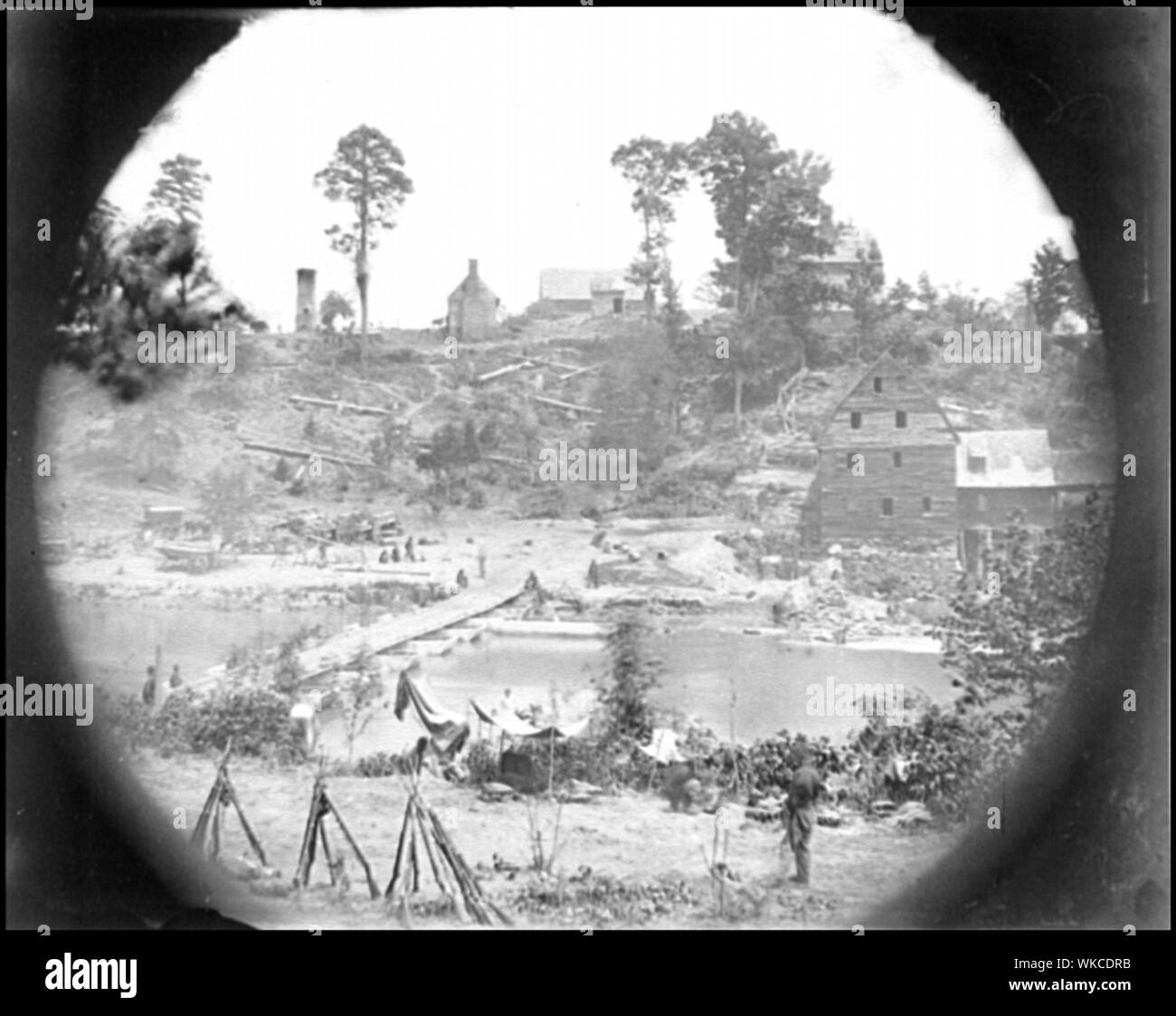 Jéricho Mills, Va. voir des moulins, et le ponton de la rive sud Résumé : Guerre civile sélectionné des photographies, 1861-1865 Banque D'Images