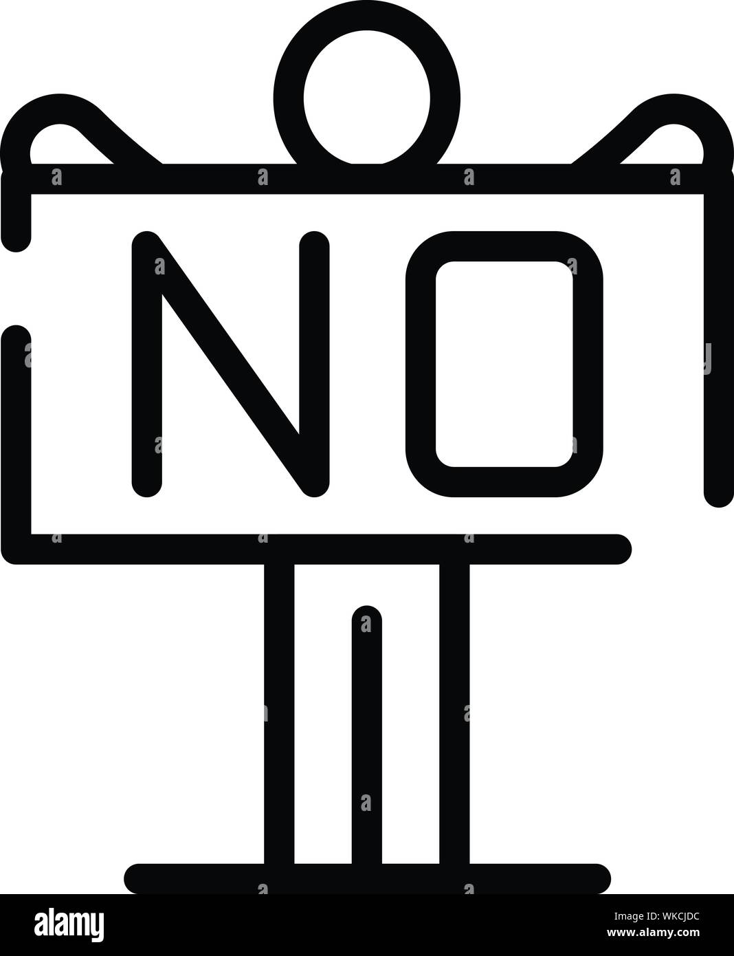 Stop , pas de violence, l'icône de style contour Illustration de Vecteur