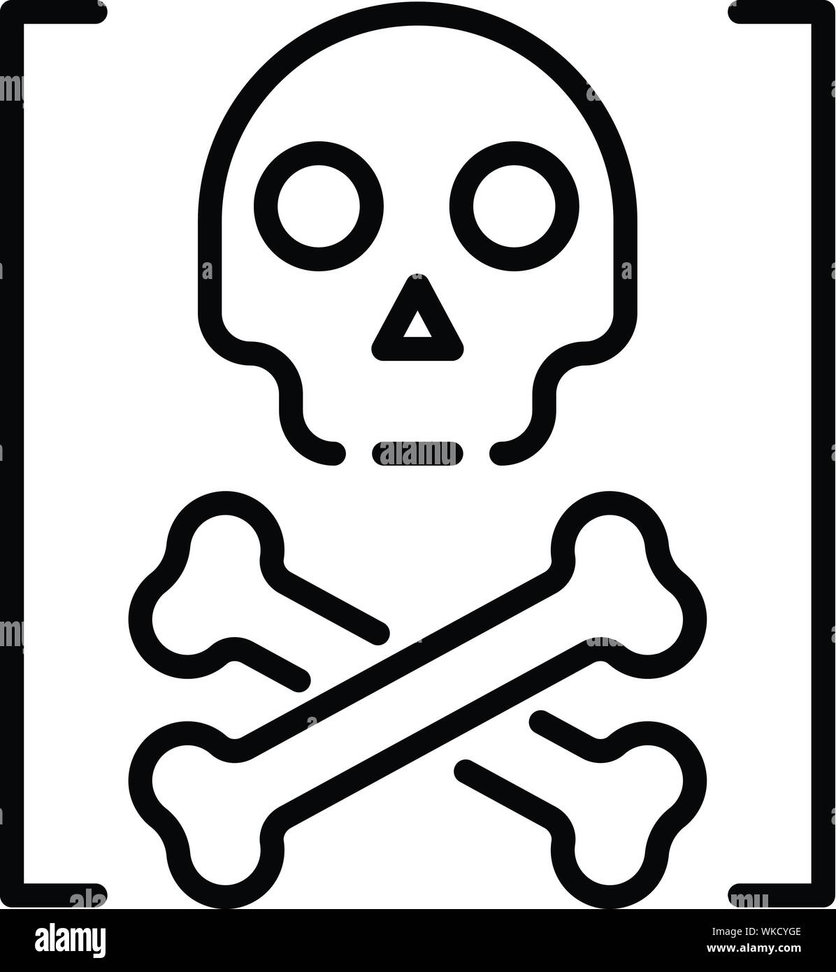L'icône d'attaque de la mort style du contour, Illustration de Vecteur