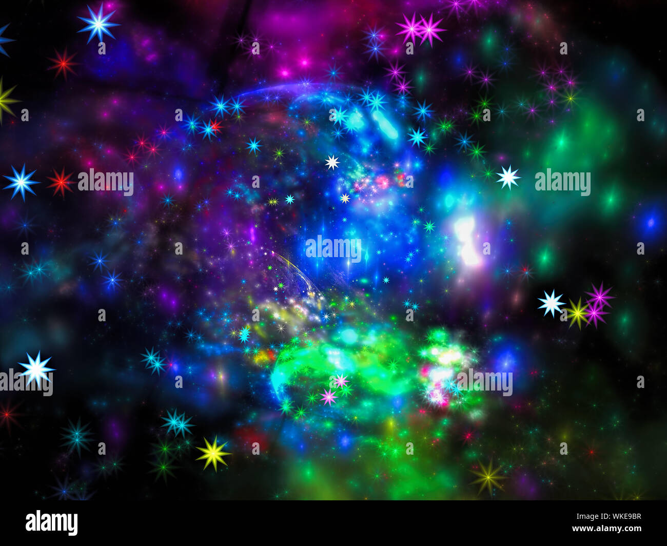 Arrière-plan flou lumineux du thème de l'espace - résumé image générée numériquement Banque D'Images