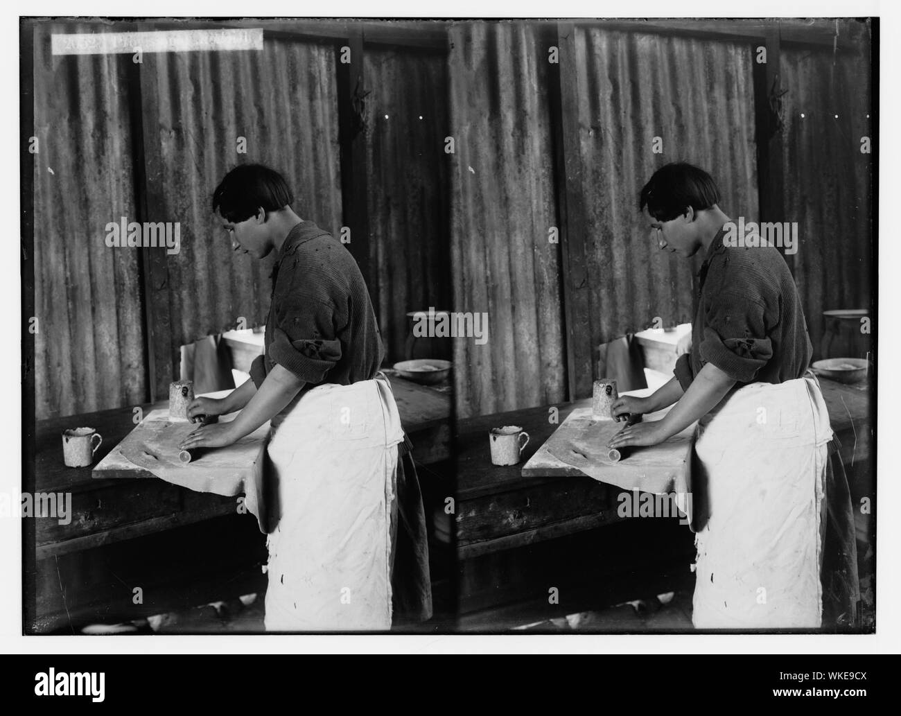 Les colonies juives et les colonies. Commençant une colonie juive ; un camp. Cuisine provisoire Banque D'Images