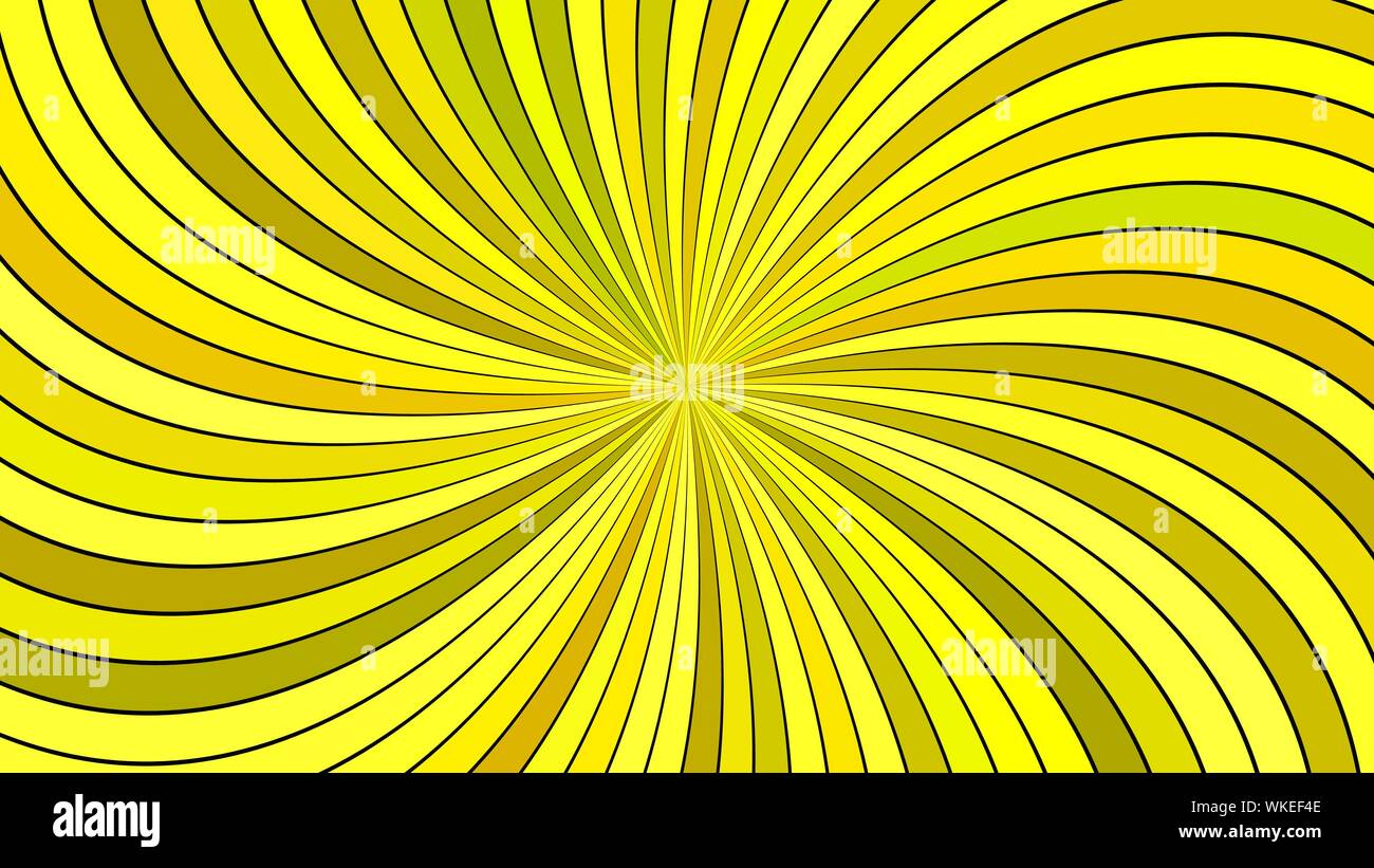 Résumé Contexte géométrique jaune swirl - graphique de scénario de rayons à rayures courbées Illustration de Vecteur