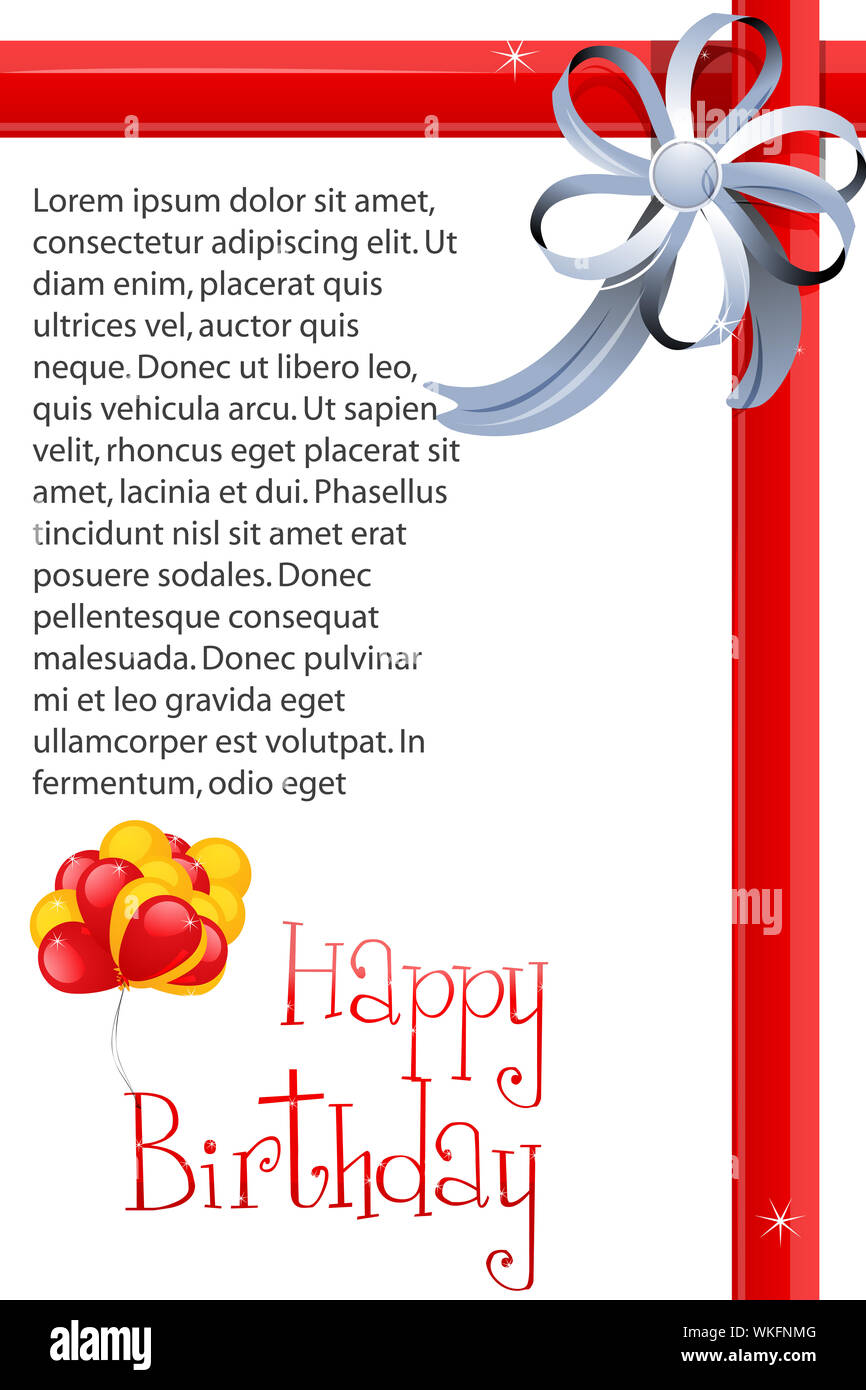 Illustration de carte d'anniversaire avec des ballons Banque D'Images