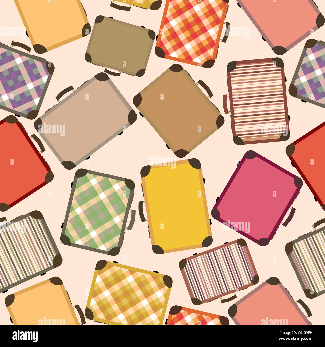 Fond transparent avec bagages/valises en couleurs Banque D'Images