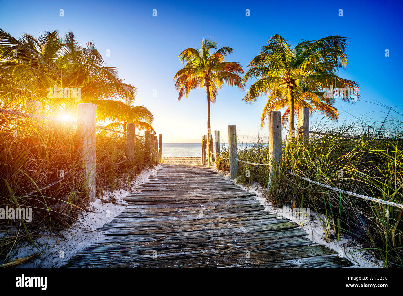 Chemin de la plage de Key West, Miami, Floride, USA Banque D'Images