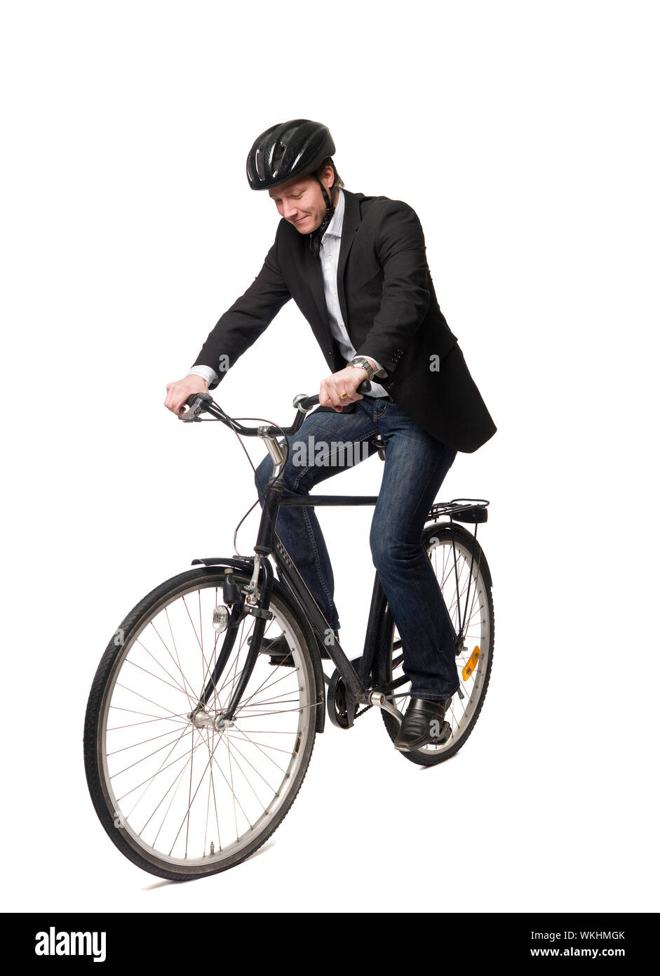 Homme sur un vélo Banque D'Images