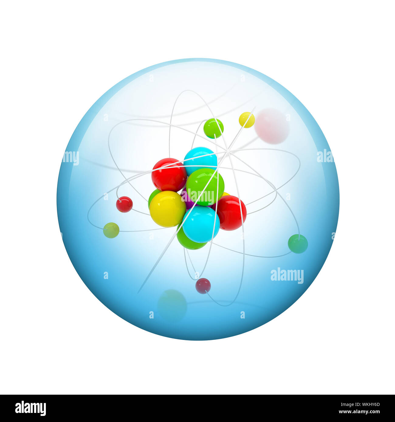 Molécule d'abstrait. Bouton brillant sphérique. L'élément Web Banque D'Images