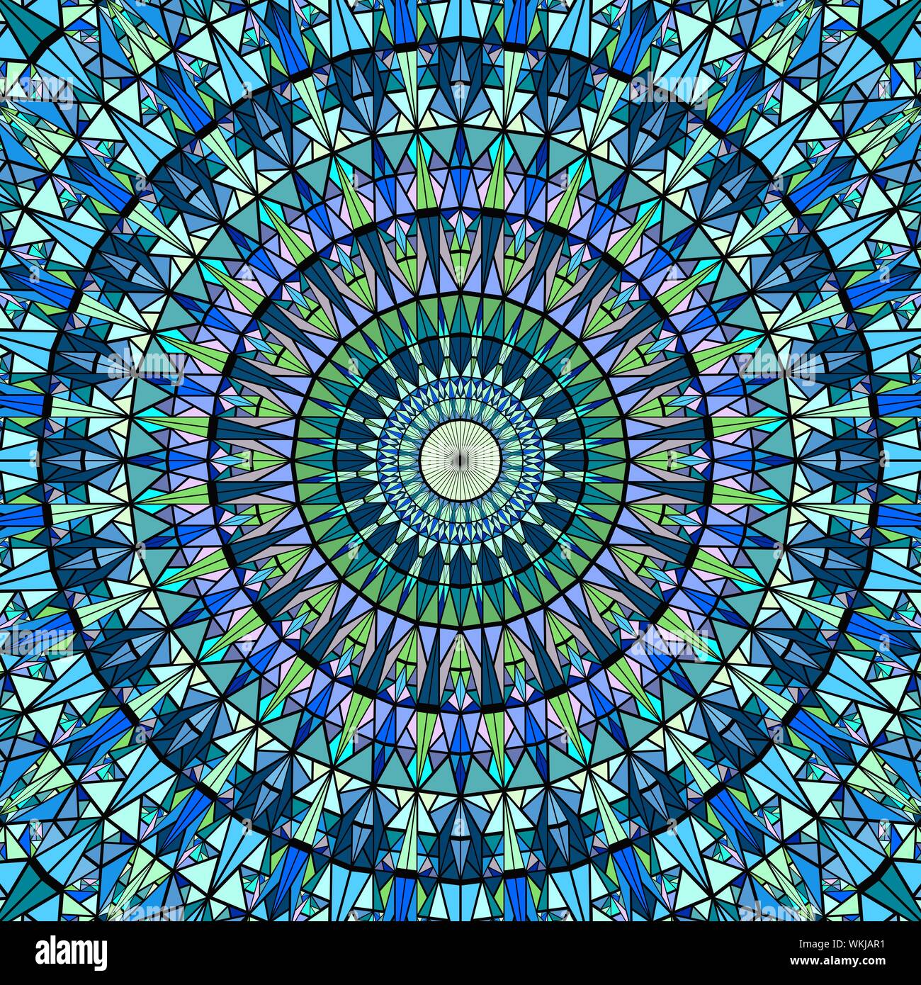 Sol carrelé ronde dynamique colourful abstract background pattern circulaire - conception graphique vecteur hypnotique Illustration de Vecteur