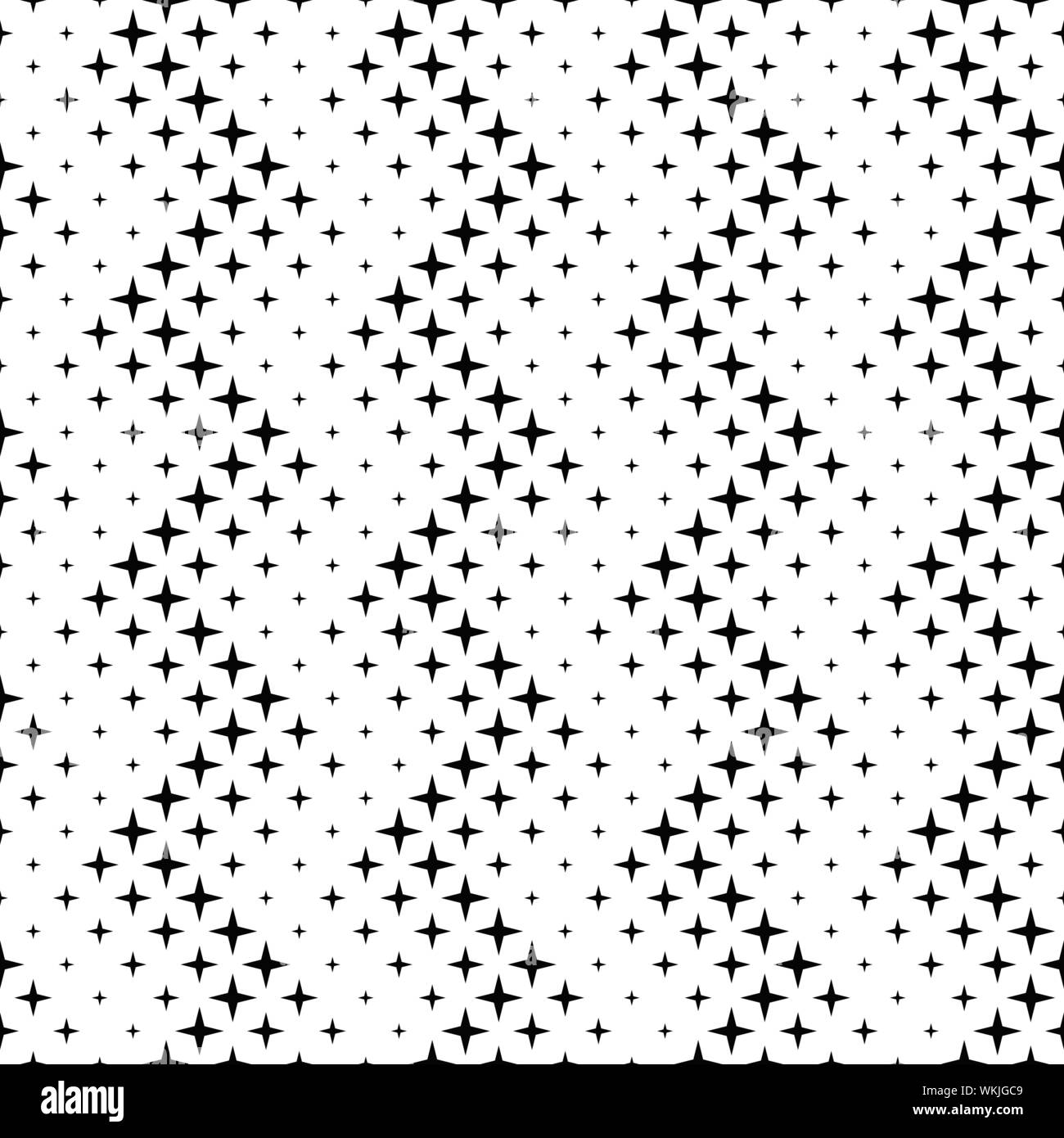 Géométrique noir et blanc star transparent motif de fond - vecteur conception monochrome Illustration de Vecteur