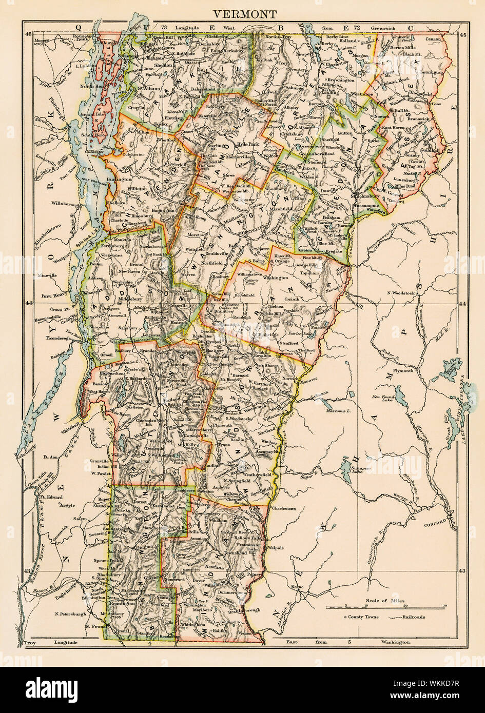 Plan de New York, 1870. Lithographie couleur Banque D'Images