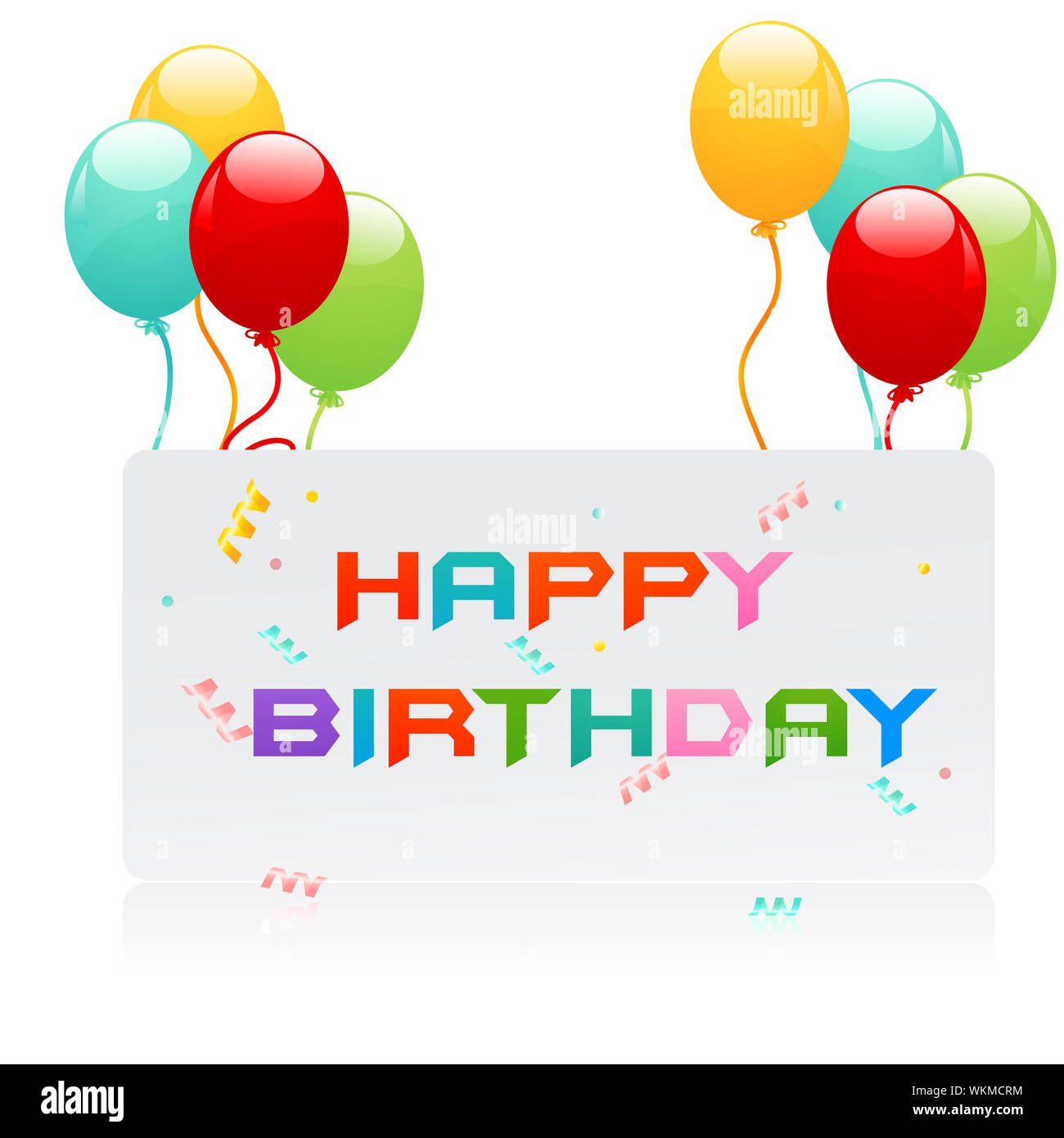 Illustration de carte d'anniversaire avec des ballons Banque D'Images