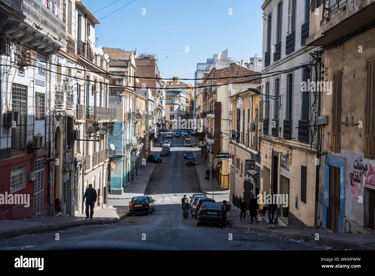 Street, Old propre d'Oran, Algérie Banque D'Images