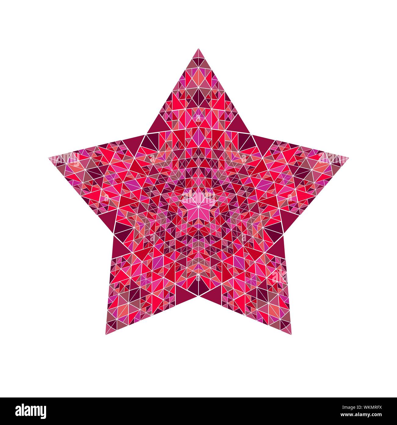 Sol carrelé isolé mosaic star modèle - dont les motifs géométriques polygonales abstract vector élément design Illustration de Vecteur