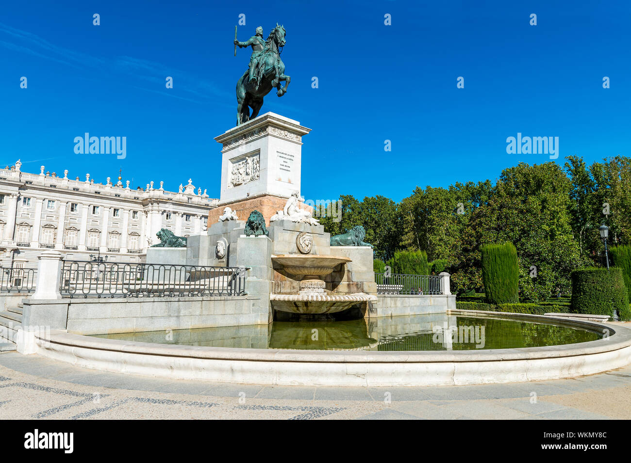Palais Royal de Madrid et de la Plaza de Oriente, Espagne Banque D'Images