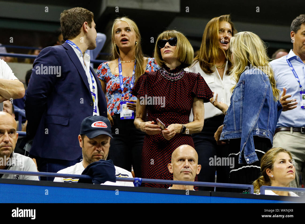 New York, USA. 06Th Sep 2019. Anna Wintour, assiste au match quart masculin  entre Roger Federer de la Suisse et de Grigor Dimitrov de la Bulgarie au  jour 9 de l'US Open