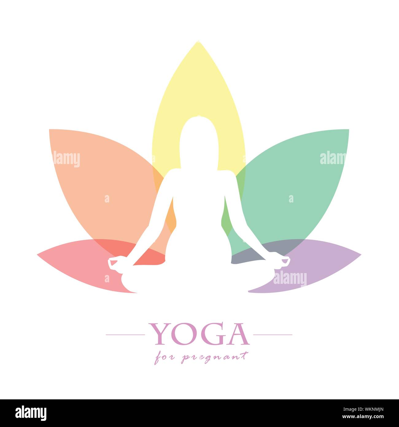 Yoga pour femmes enceintes fleur de lotus colorés illustration vecteur EPS10 Illustration de Vecteur