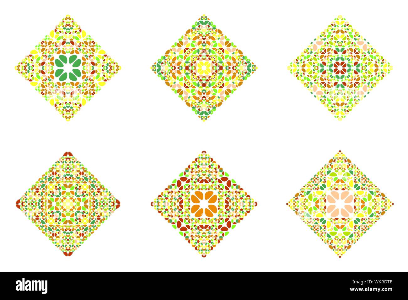 Gravier orné isolé symbole carré set - résumé vecteur conception géométrique de l'élément ornemental géométrique Illustration de Vecteur