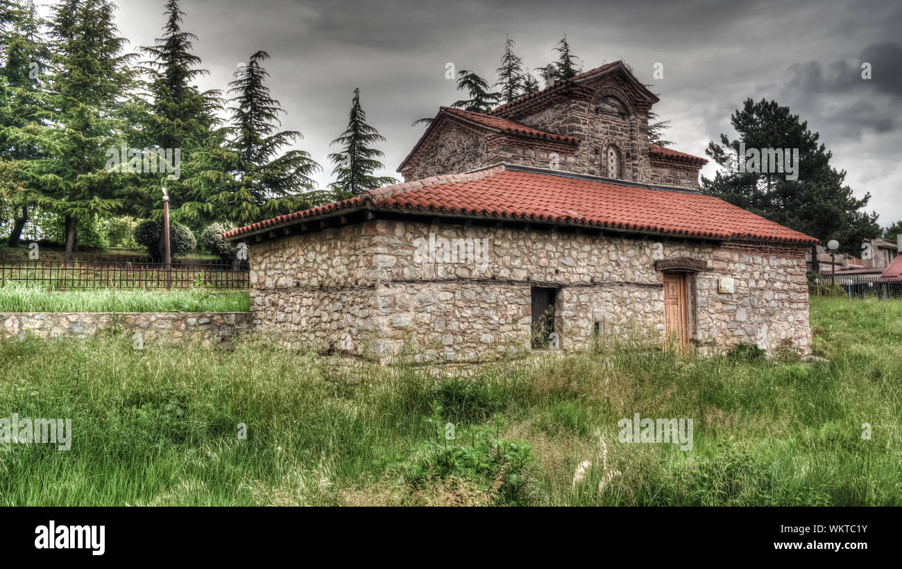 Vue extérieure de l'Église saints Constantin et Hélène à Ohrid, Macédoine du Nord Banque D'Images