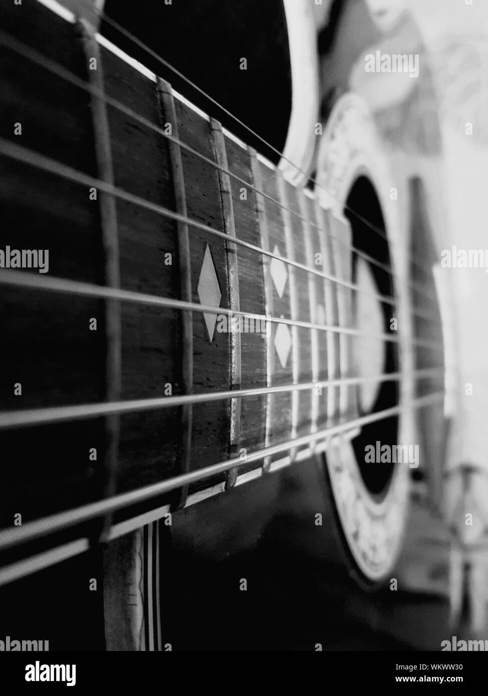Close-up of Acoustic Guitar Banque D'Images