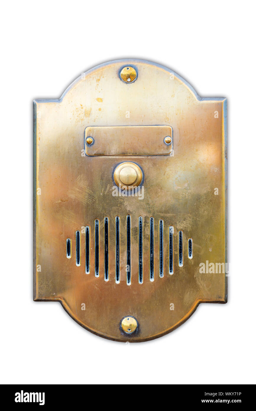 Image de l'ancienne porte d'or emty plaque bell en Toscane, Italie Banque D'Images