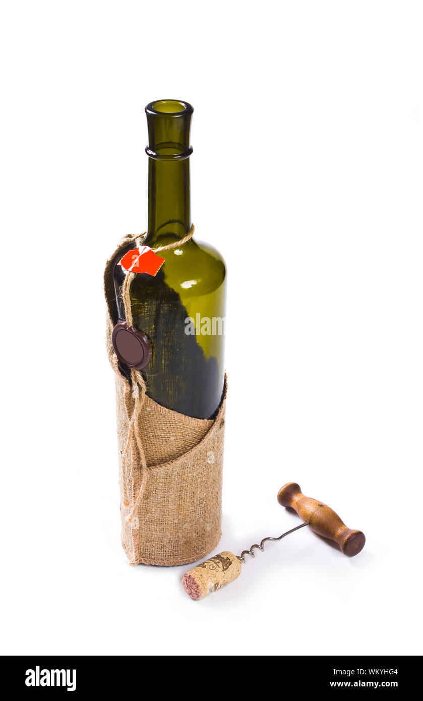 Tire-bouchon Isolé Sur Blanc Ouvre-bouteille De Vin Couleur Dorée