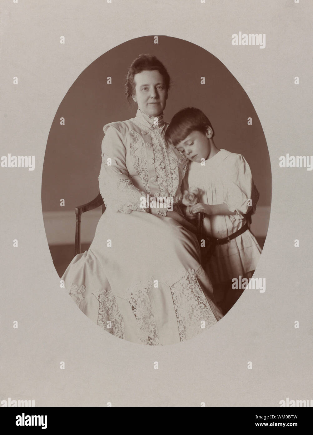 Première Dame Edith Roosevelt, Portrait avec fils Quentin, photo de Frances Benjamin Johnston, 1903 Banque D'Images