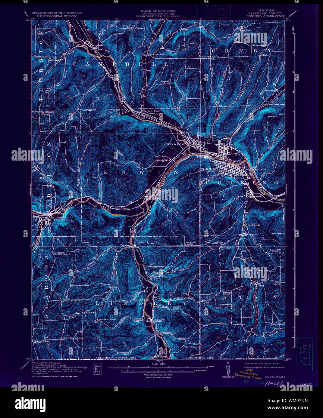 Mapa de corning nueva york Banque de photographies et d’images à haute ...