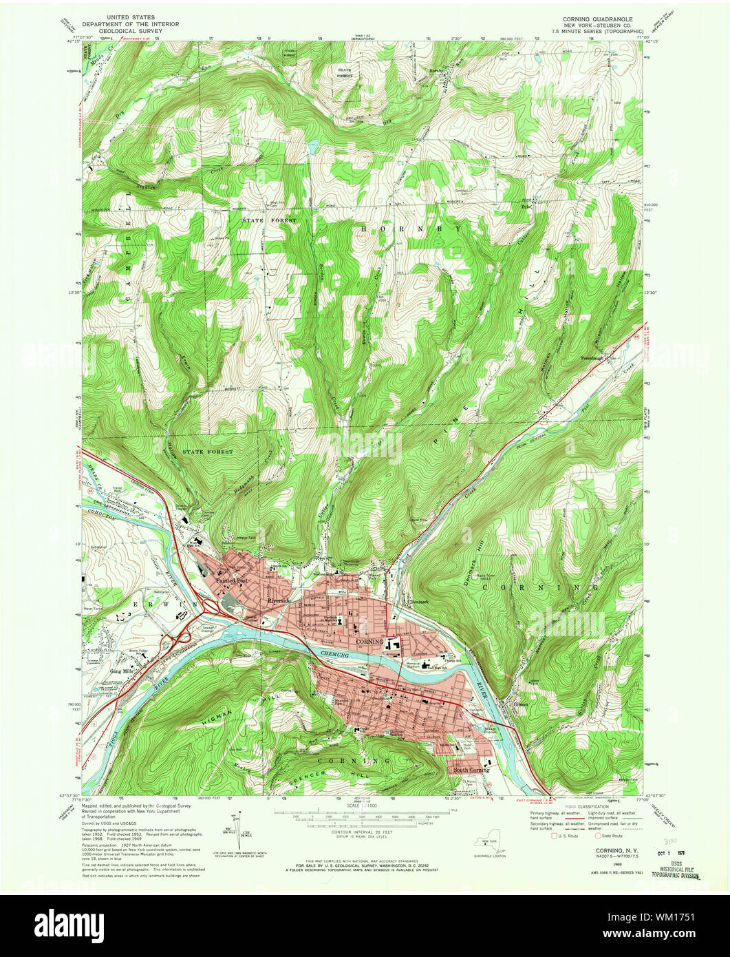 Mapa de corning nueva york Banque de photographies et d’images à haute ...
