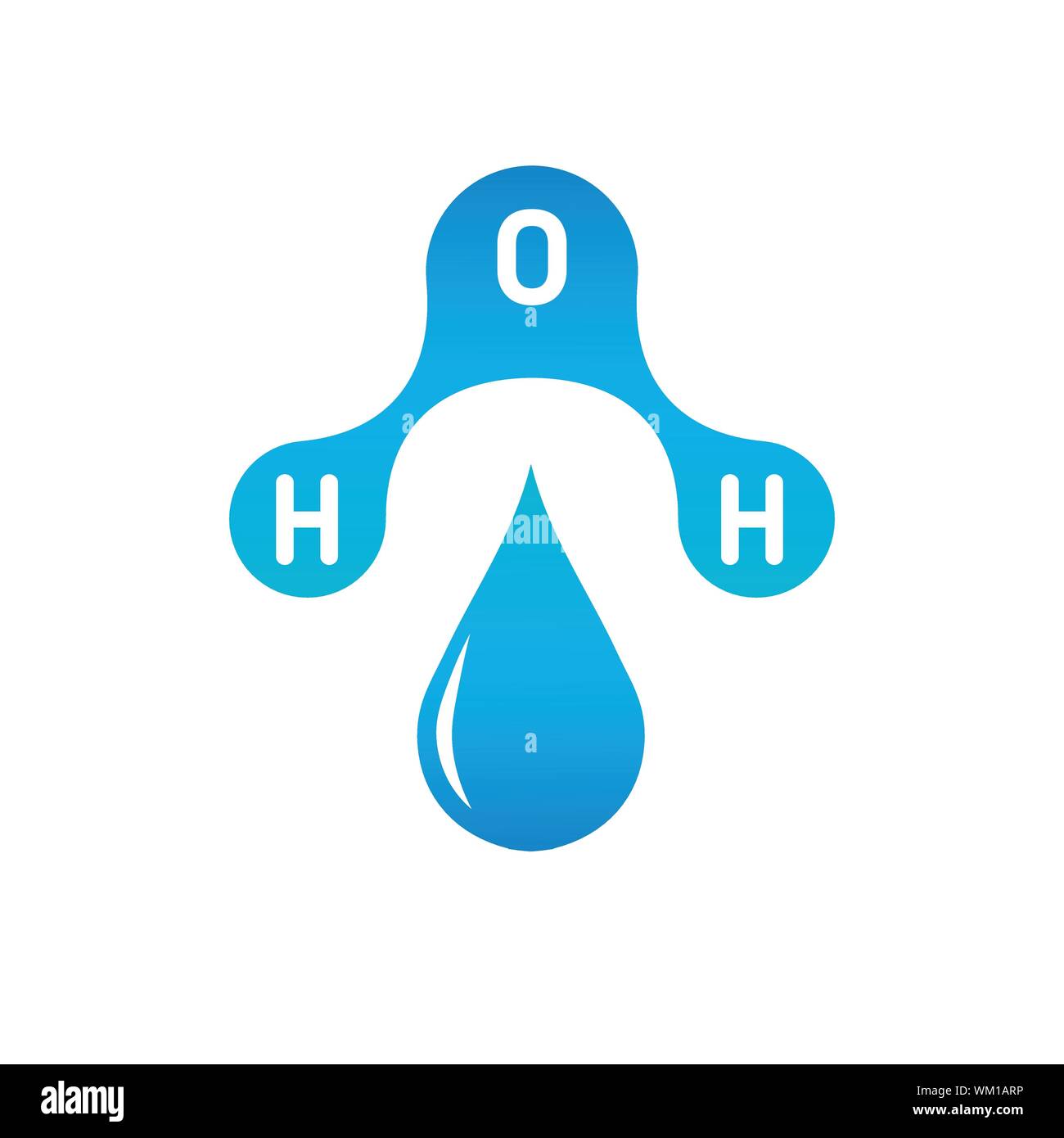 Modèle de chimie de l'eau molécule H2O éléments scientifiques. L'hydrogène et l'oxygène particules intégré composé inorganique naturelle. vector illustration Illustration de Vecteur