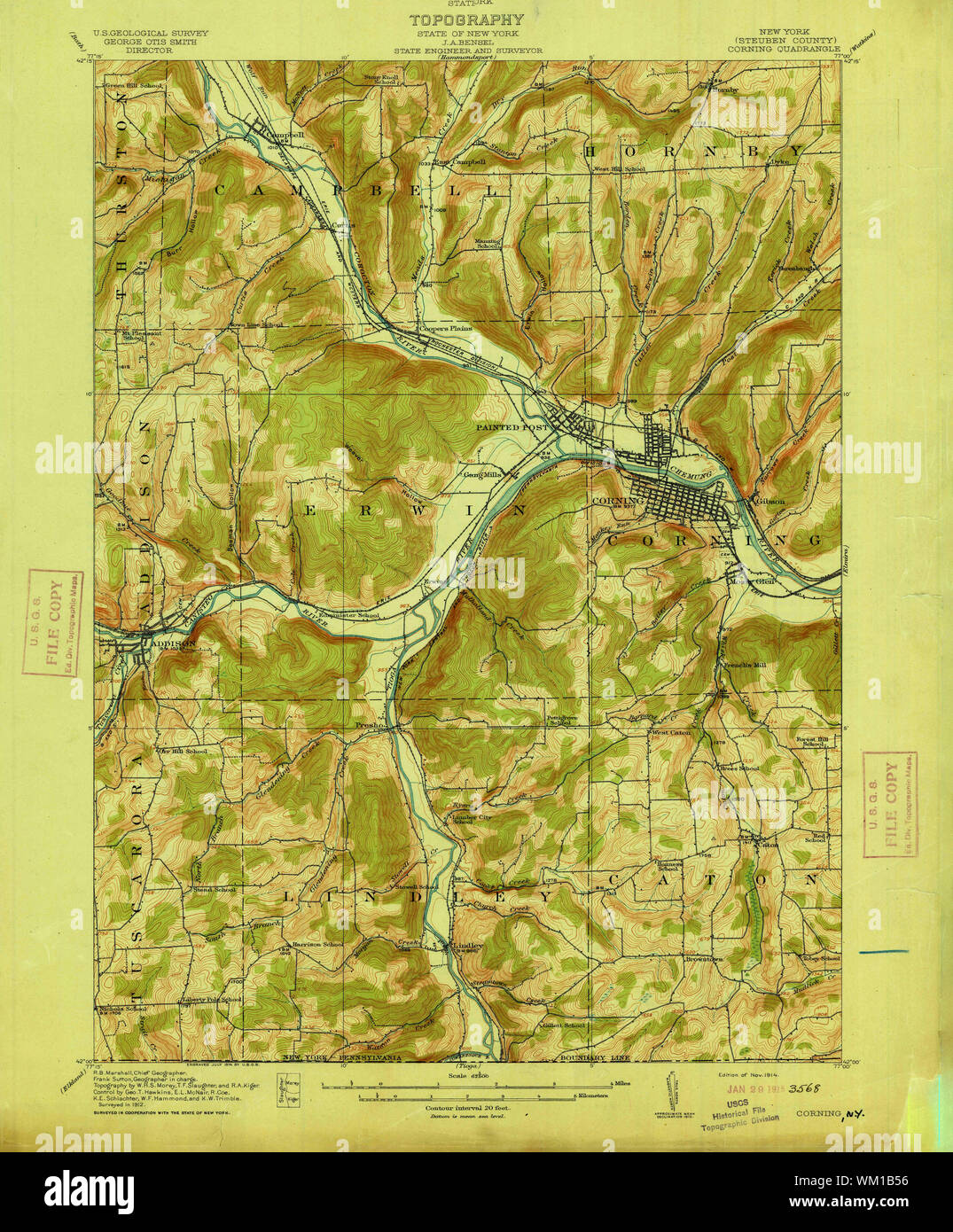 Mapa de corning nueva york Banque de photographies et d’images à haute ...