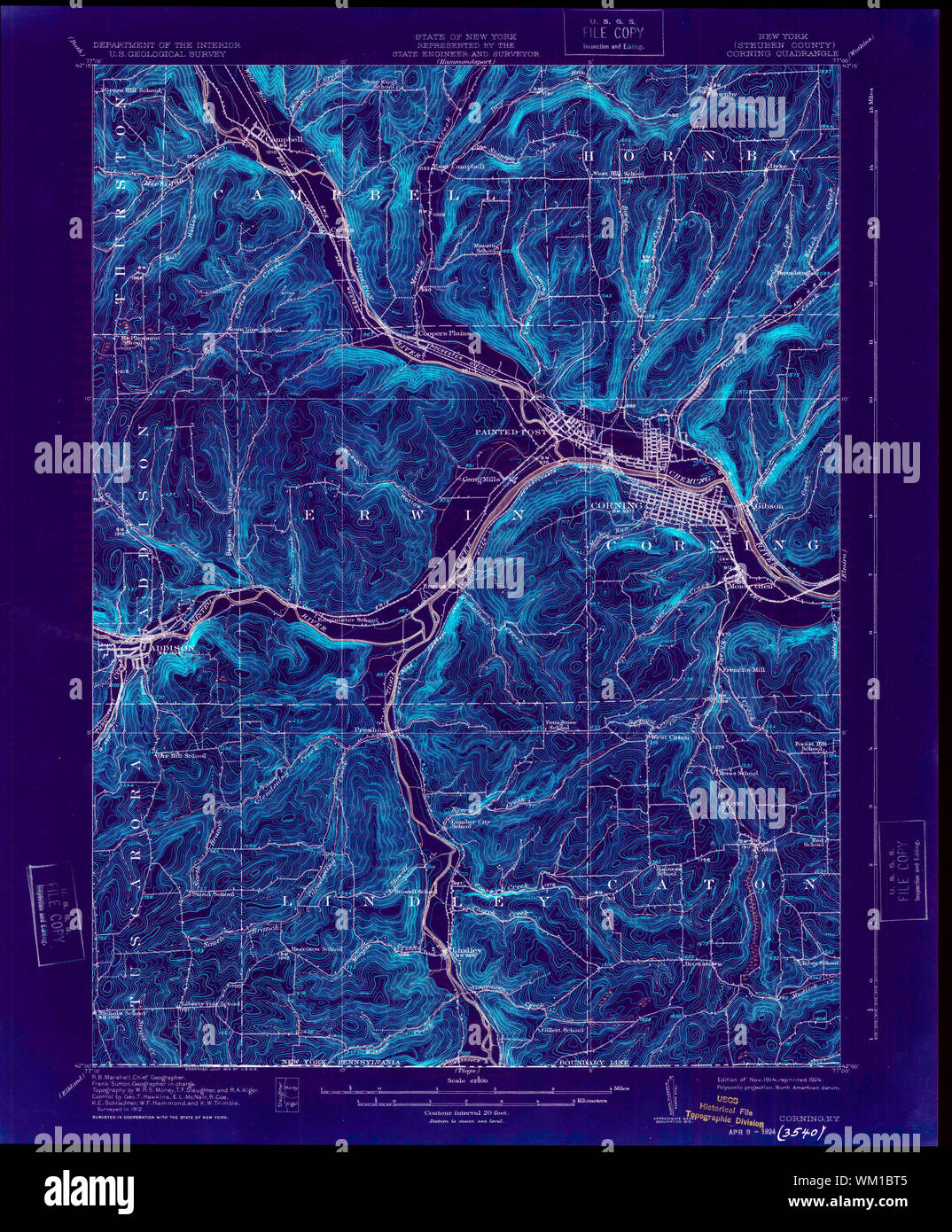 Mapa de corning nueva york Banque de photographies et d’images à haute ...