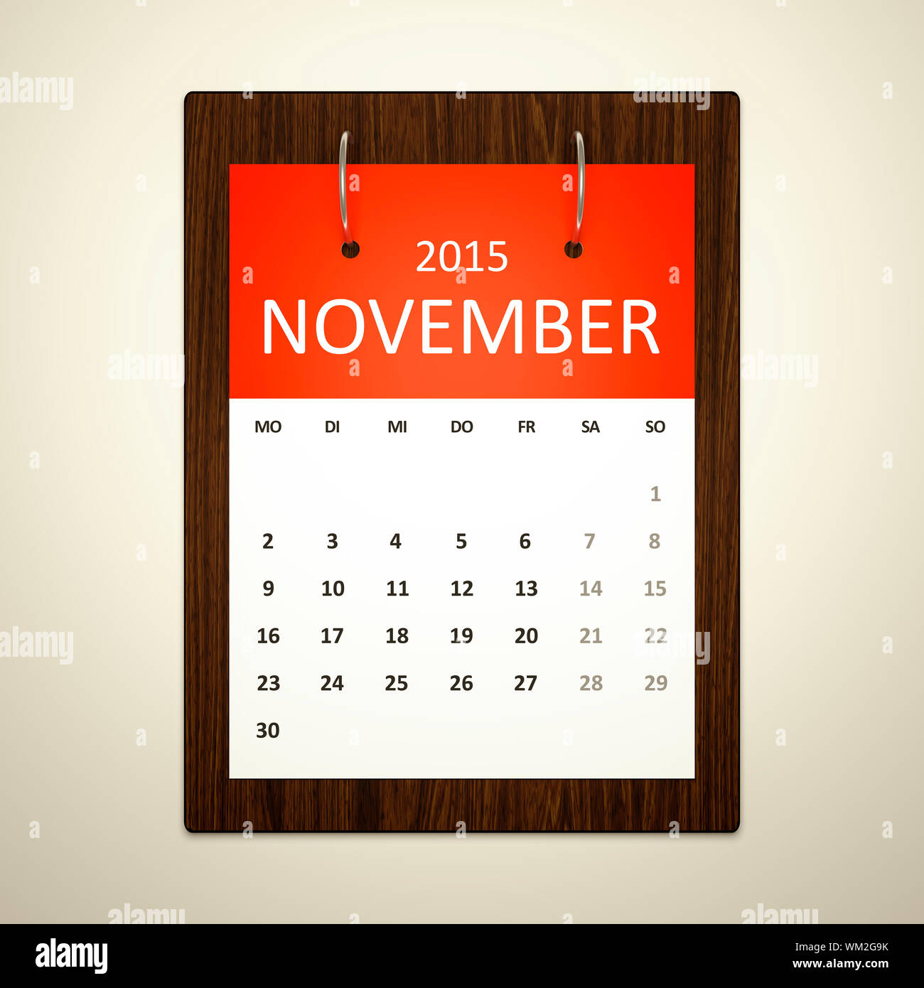 L'image d'un calendrier pour la planification des événements novembre 2015 Banque D'Images