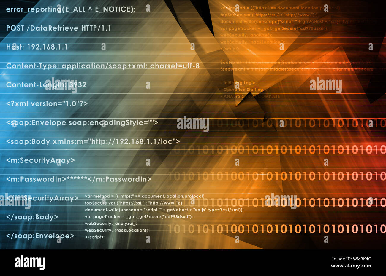 Programme logiciel système avec l'exécution de code script Banque D'Images