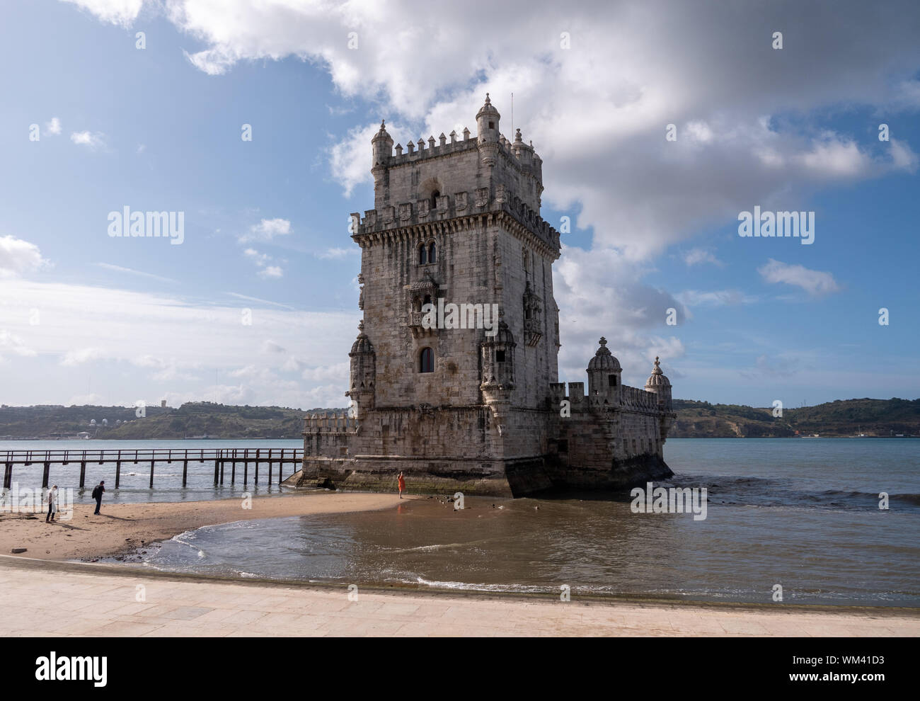 Panorama de la Tour de Belem près de Lisbon Banque D'Images